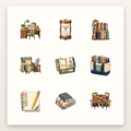 Teacher Planner Sticker Sheets - Sheet 04 - Study Session Desk