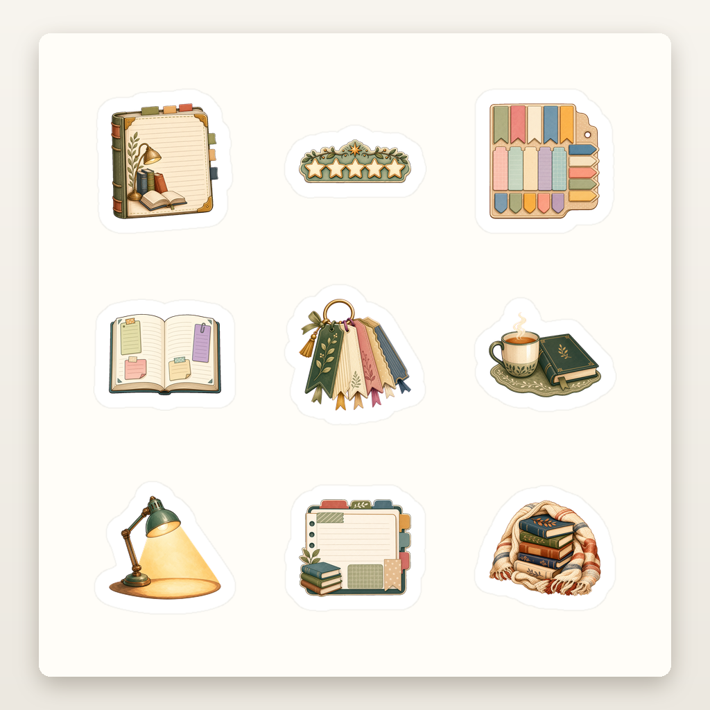Bookish Reading Sticker Sheets - Sheet 09 - Reading Journal