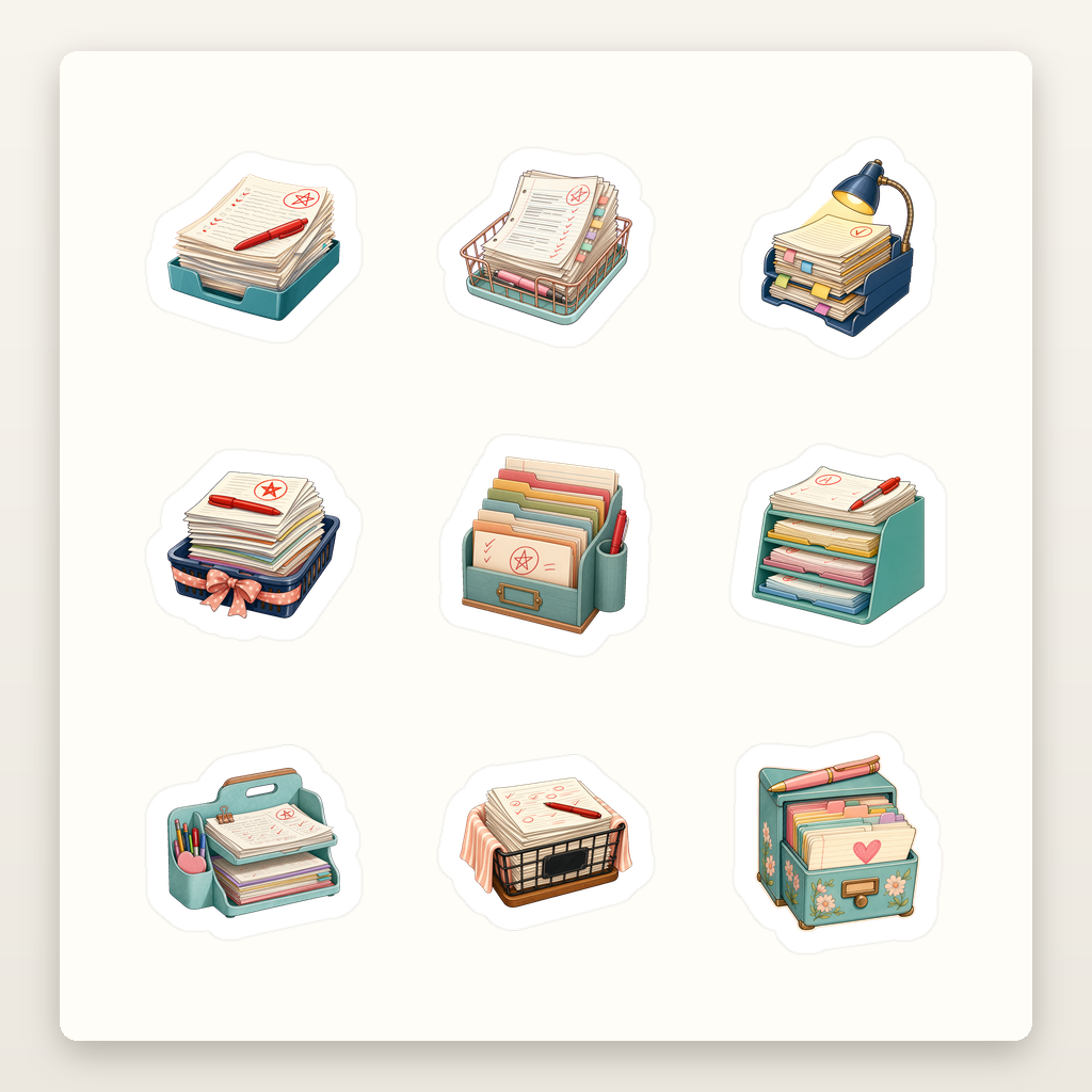 Teacher Planner Sticker Sheets - Sheet 05 - Grading Day