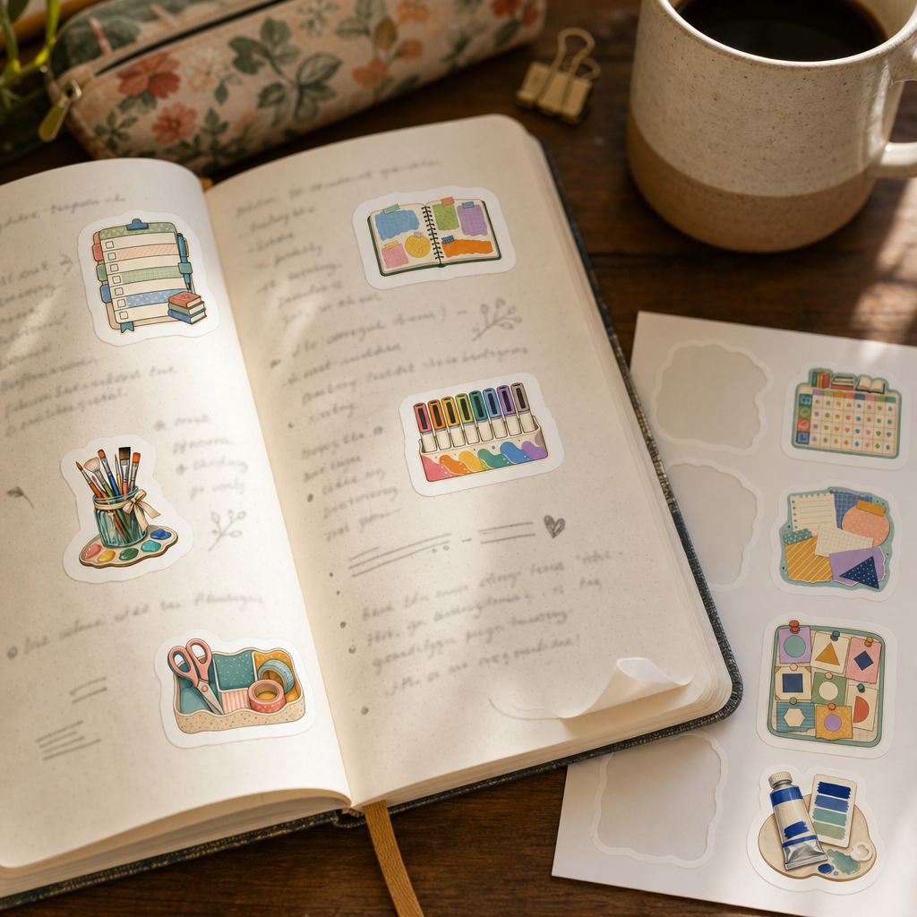 Teacher Planner Sticker Sheets Teacher Planner Sticker Sheets - Sheet 07 - To Do Checklists stickers decorating a handwritten journal spread