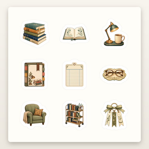 Bookish Reading Sticker Sheets - Sheet 02 - Bookish Reading