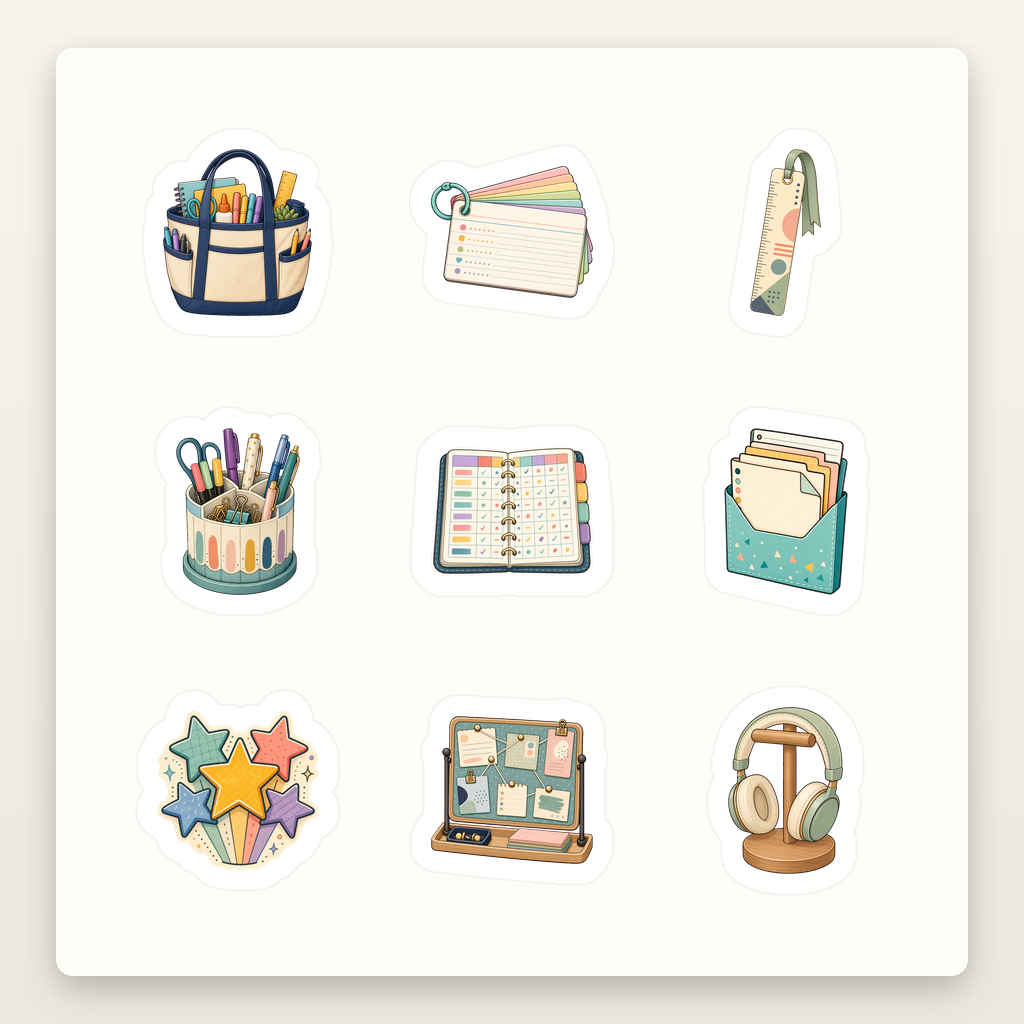 Teacher Planner Sticker Sheets - Sheet 02 - Weekly Planner Spread