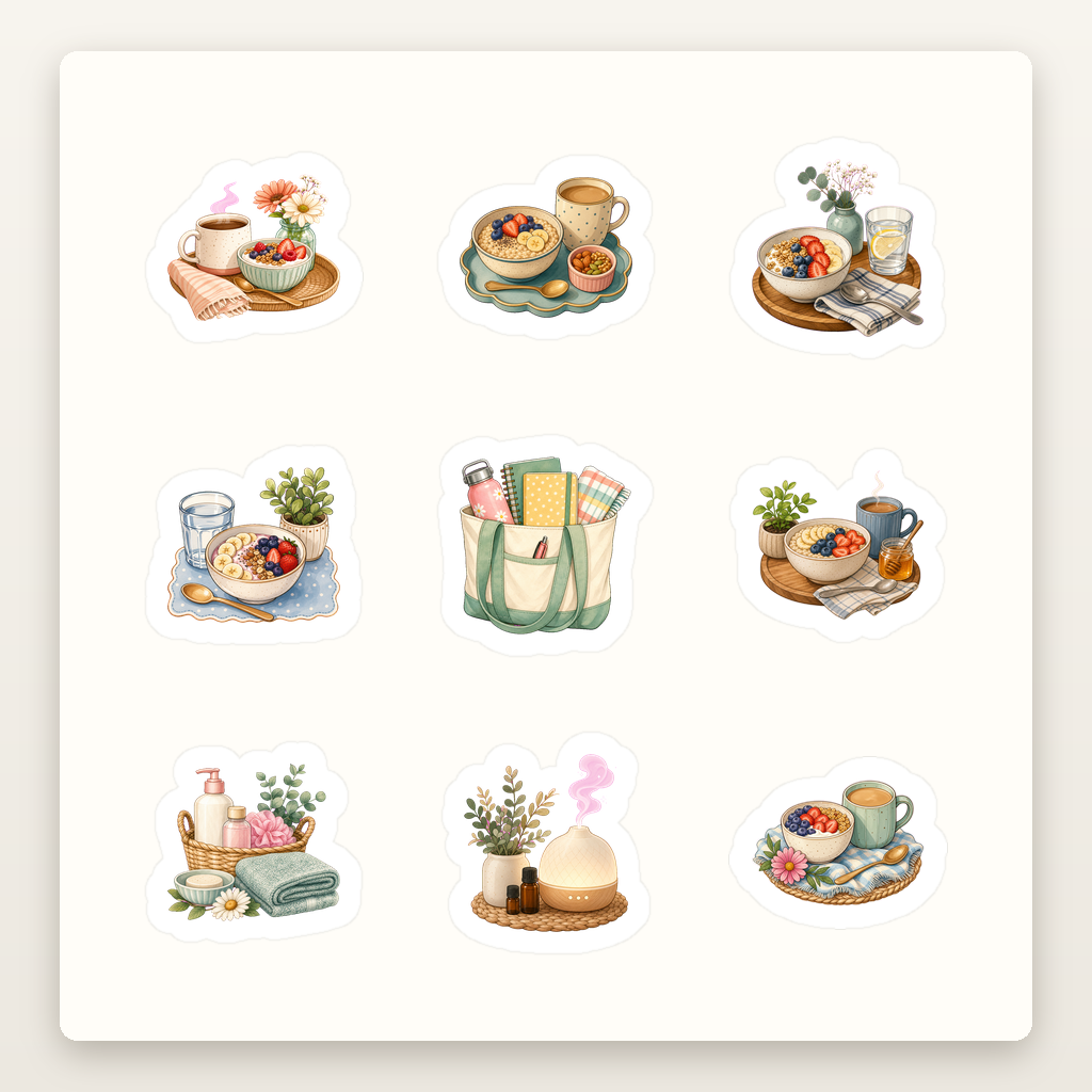 Teacher Planner Sticker Sheets - Sheet 06 - Morning Routine