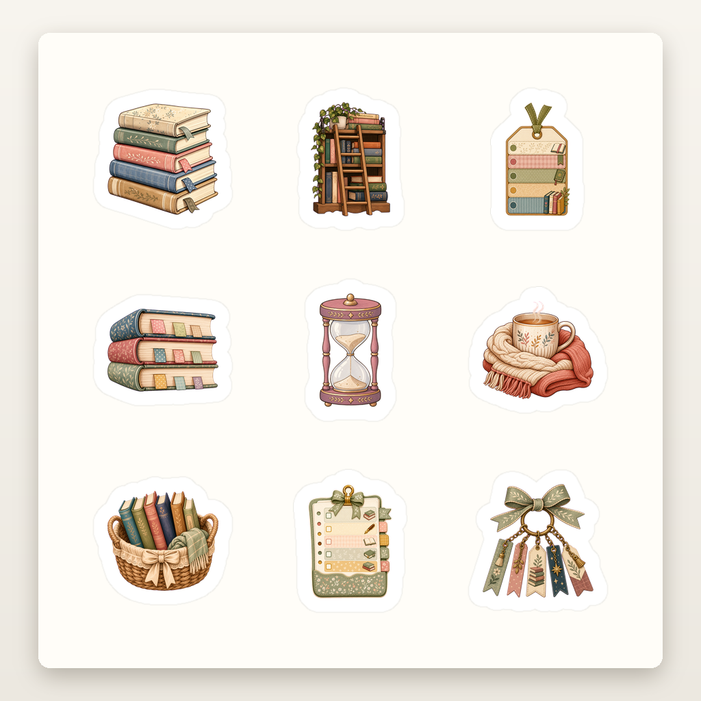 Bookish Reading Sticker Sheets - Sheet 06 - Tbr Shelf