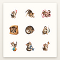 Cat Lover Sticker Sheets - Sheet 02 - Playful Kittens